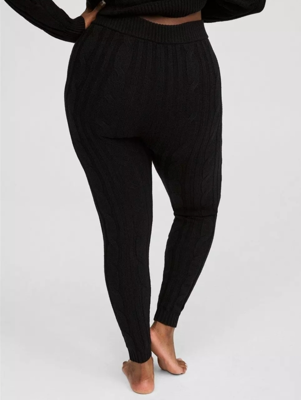 Torrid Black Cable Lounge Knit Leggings Size 3